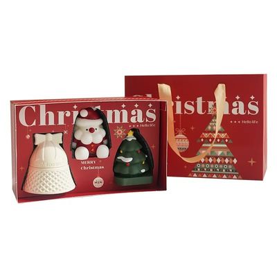 কাস্টম লোগো বিলাসবহুল লাল কাগজ ক্রিসমাস বক্স সঙ্গে হ্যান্ডেল জন্য উপহার প্যাকেজিং খাদ্য জুয়েলারী ফার্মেসী ব্র্যান্ডেড ডিজাইন