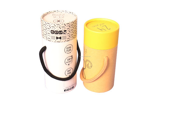 ম্যাট ল্যামিনেশন গোলাকার টিউব প্যাকেজিং বক্স Kraft Paper Cylinder Box For Nuts কফি চা