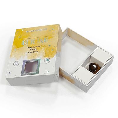 রত্ন পাথর রক Agate ক্রিস্টাল দুই টুকরা উপহার বাক্স কাস্টম আকার কাগজ সন্নিবেশ সঙ্গে