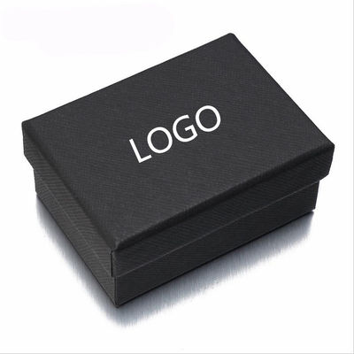 ছোট কালো উপহার প্যাকেজিং বক্স স্টীল রিং ট্যাগ Cufflink উপহার বক্স