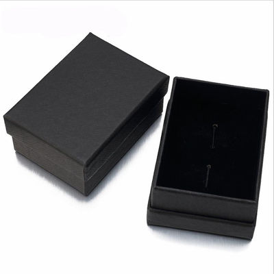 ছোট কালো উপহার প্যাকেজিং বক্স স্টীল রিং ট্যাগ Cufflink উপহার বক্স