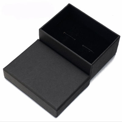 ছোট কালো উপহার প্যাকেজিং বক্স স্টীল রিং ট্যাগ Cufflink উপহার বক্স