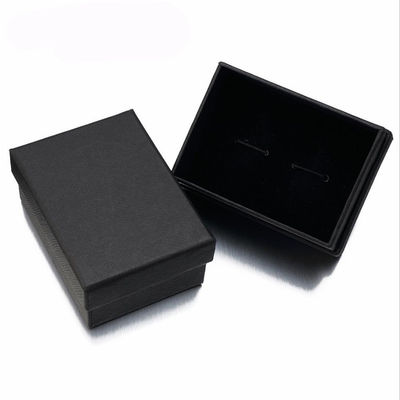 ছোট কালো উপহার প্যাকেজিং বক্স স্টীল রিং ট্যাগ Cufflink উপহার বক্স