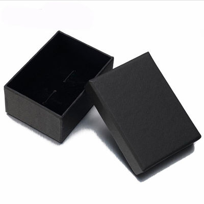ছোট কালো উপহার প্যাকেজিং বক্স স্টীল রিং ট্যাগ Cufflink উপহার বক্স