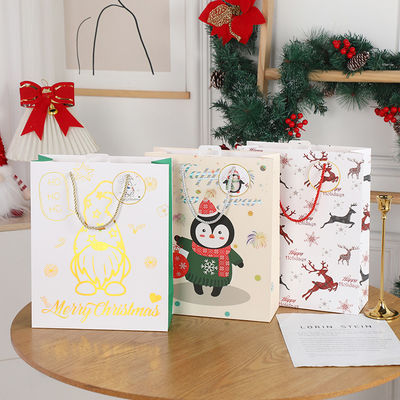 পরিবেশ বান্ধব সবুজ পুনর্ব্যবহৃত ক্রিসমাস কাগজ ব্যাগ টেকসই ছুটির দিন উপহার প্যাকেজিং সমাধান