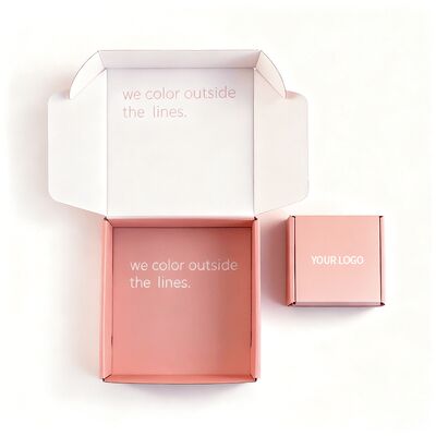 কাস্টম ভাঁজ গোলাপী কার্ডবোর্ড উপহার বাক্স কাস্টম লোগো প্যাকেজিং গ্রহণ করে