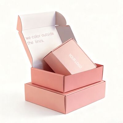 কাস্টম ভাঁজ গোলাপী কার্ডবোর্ড উপহার বাক্স কাস্টম লোগো প্যাকেজিং গ্রহণ করে