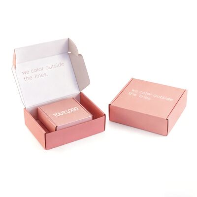 কাস্টম ভাঁজ গোলাপী কার্ডবোর্ড উপহার বাক্স কাস্টম লোগো প্যাকেজিং গ্রহণ করে