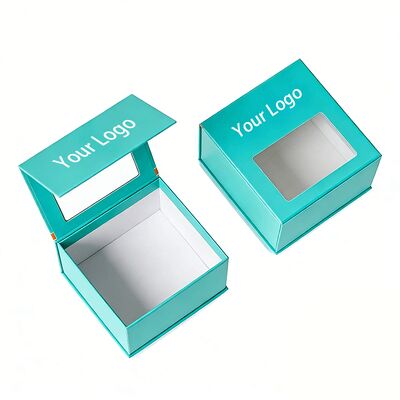 Custom High-end Handmade Magnetic Closure Gift Boxes with Window Packaging Paper Boxes for Hats and Clothing