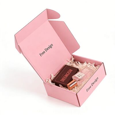 পাইকারি কাস্টম ব্যক্তিগতকৃত মুদ্রিত গোলাপী corrugated কার্ডবোর্ড প্যাকেজিং বক্স ডাক মেইলিং শিপিং বক্স