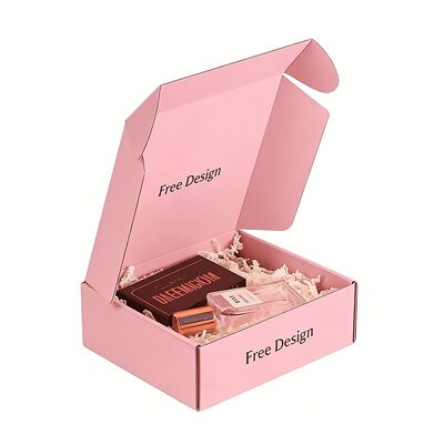 পাইকারি কাস্টম ব্যক্তিগতকৃত মুদ্রিত গোলাপী corrugated কার্ডবোর্ড প্যাকেজিং বক্স ডাক মেইলিং শিপিং বক্স