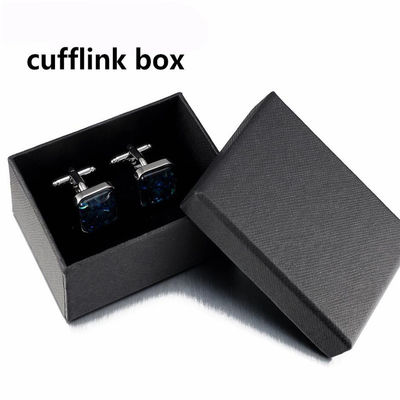 ছোট কালো উপহার প্যাকেজিং বক্স স্টীল রিং ট্যাগ Cufflink উপহার বক্স