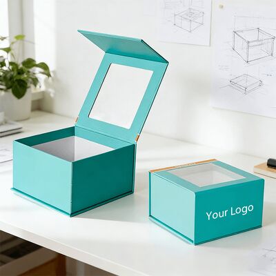 কাস্টম উচ্চ-শ্রেণীর হস্তনির্মিত ম্যাগনেটিক ক্লোজার উপহারের বাক্স, উইন্ডো প্যাকেজিং পেপার বাক্স টুপি এবং পোশাকের জন্য